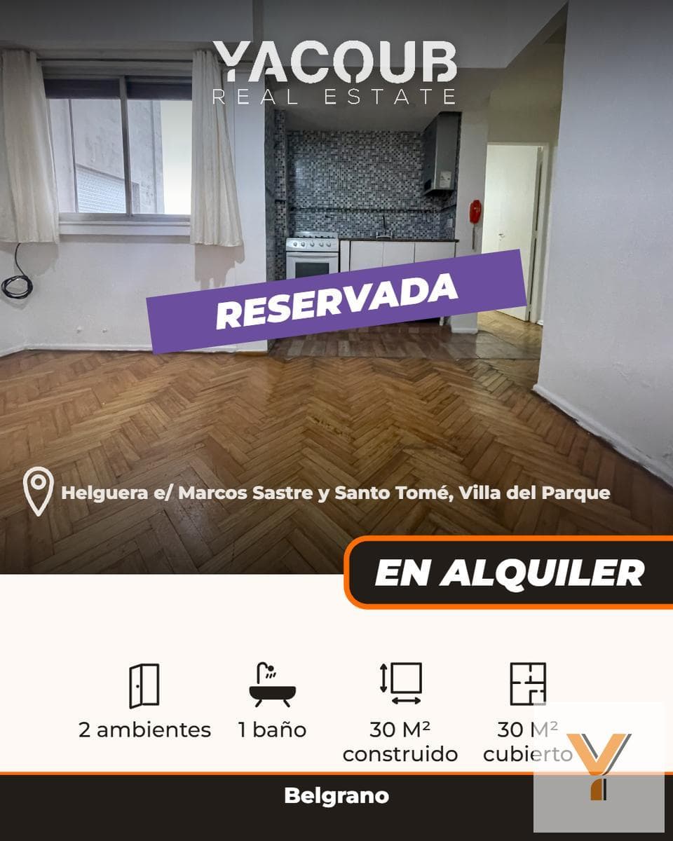 Apartment for Rent - 1 Bedroom, 1 Bathroom - 30 m² - Villa del Parque