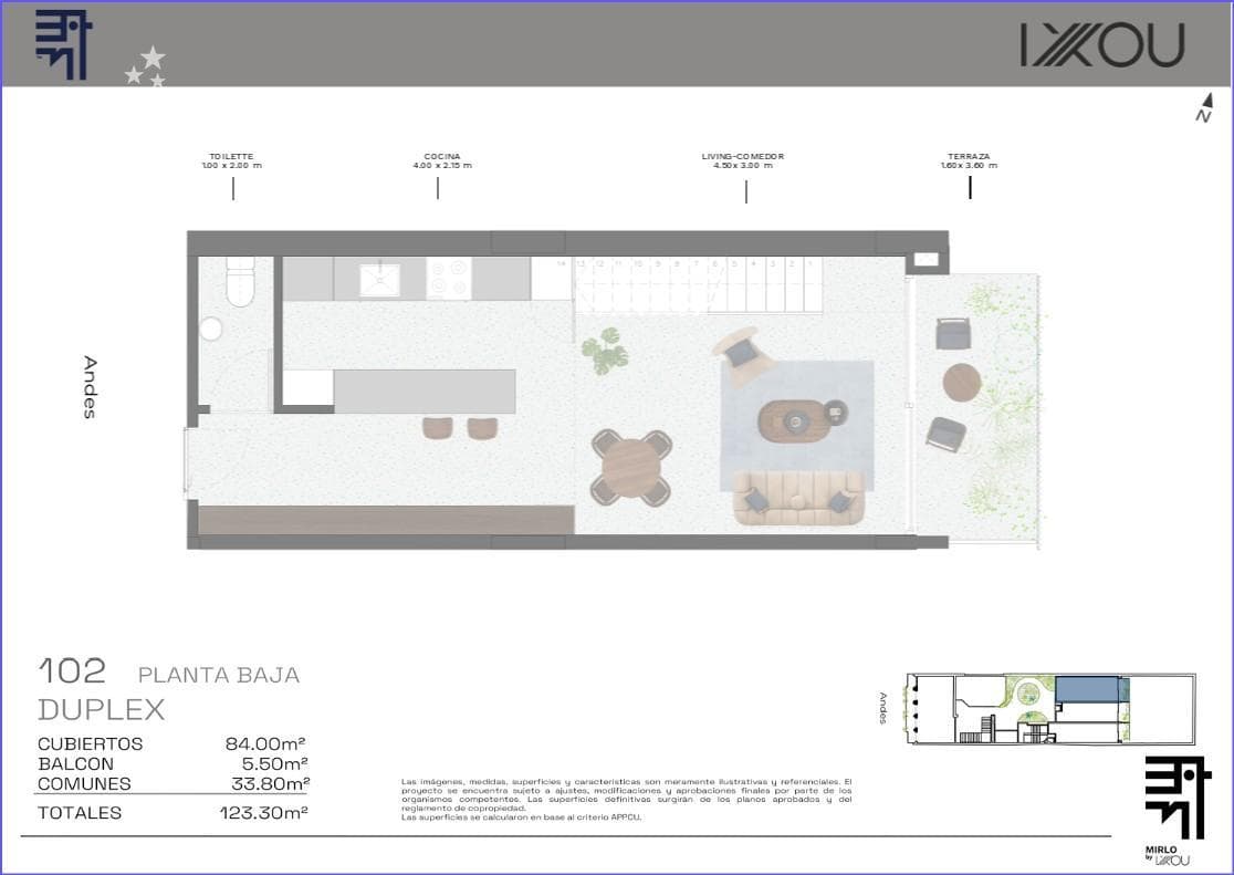 One-Bedroom Duplex Apartment for Sale in Barrio Sur - 102