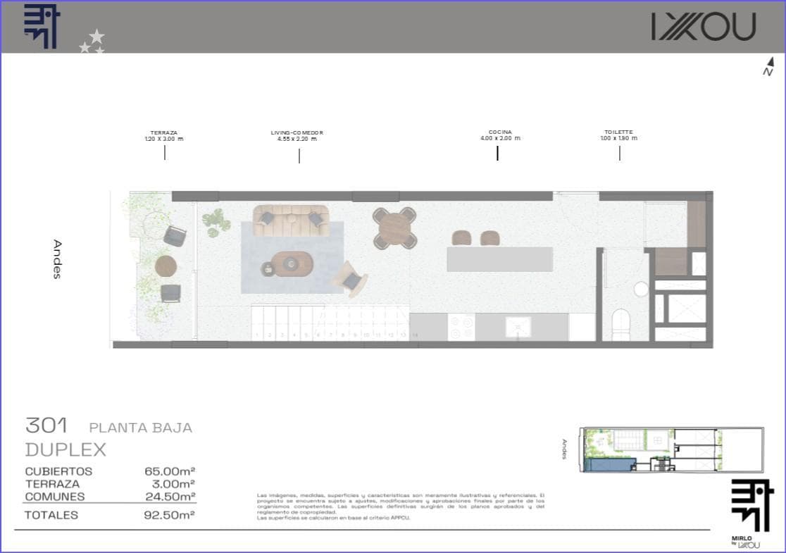 One-Bedroom Duplex Apartment for Sale in Barrio Sur - 301