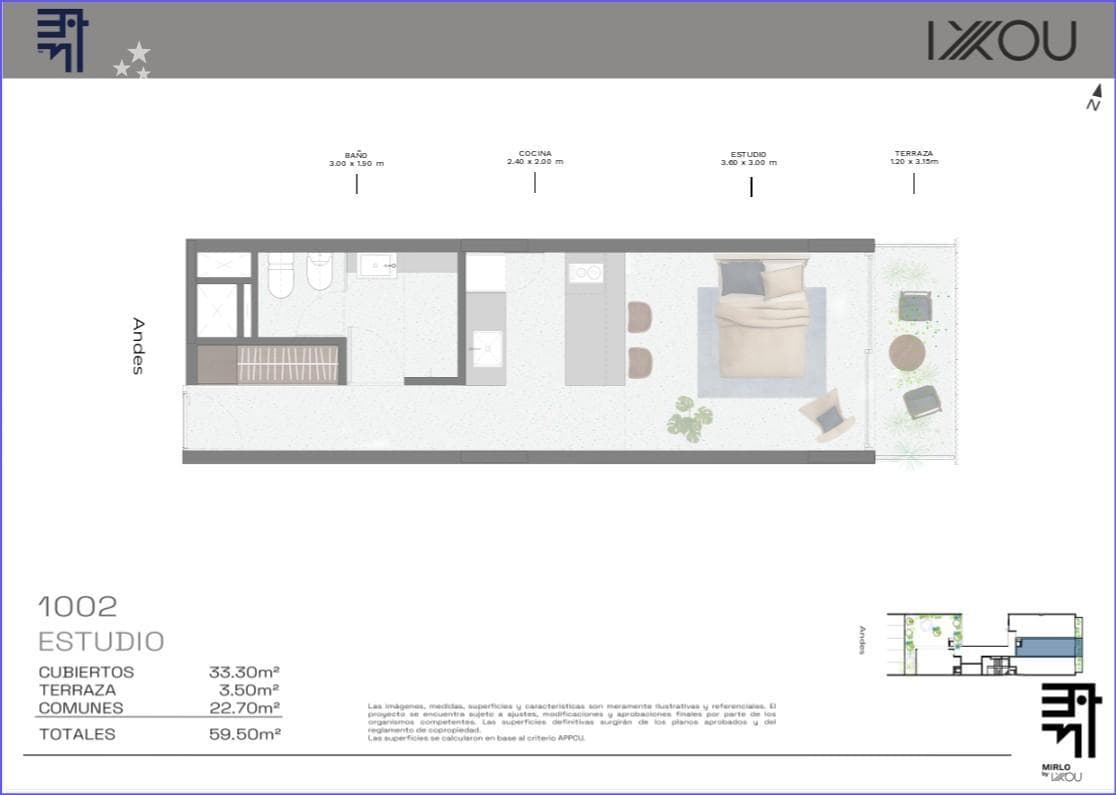 Studio Apartment for Sale in Barrio Sur - 1002