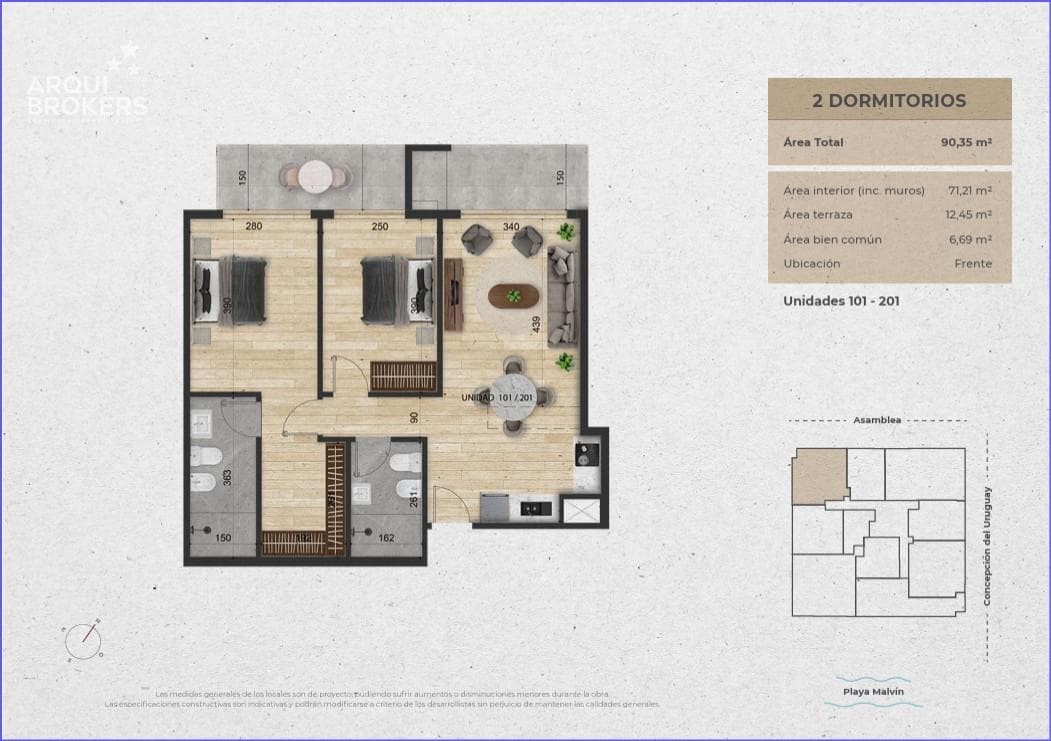 Two-bedroom apartment for sale in Malvín - 101