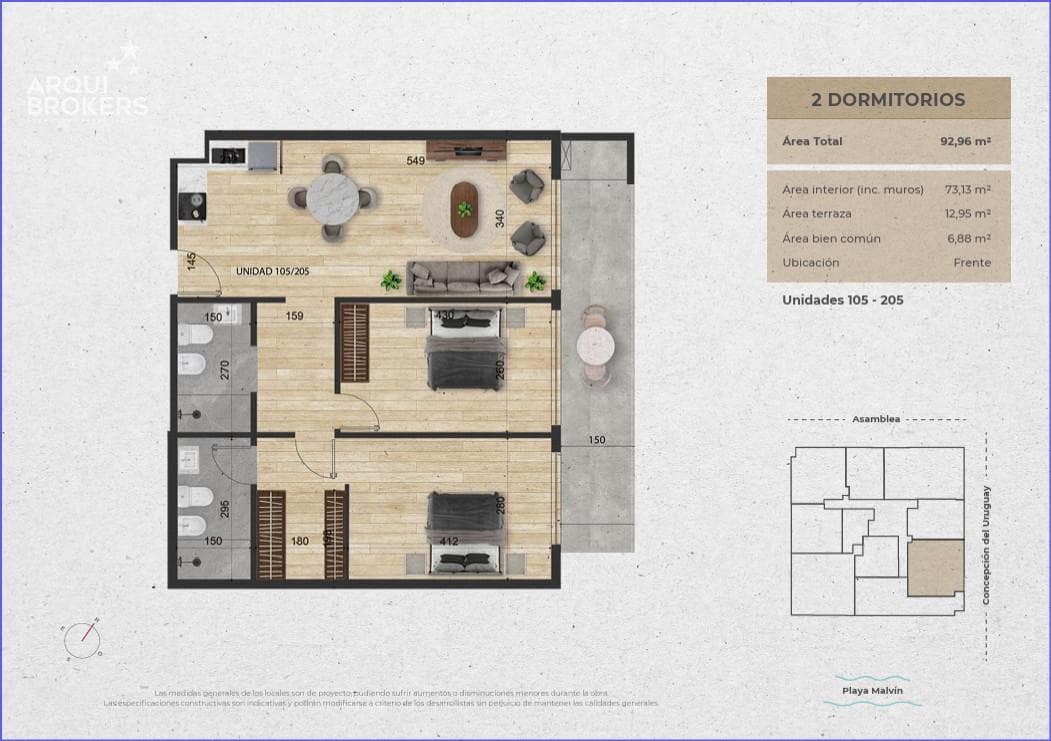 Two-bedroom apartment for sale in Malvín - 105