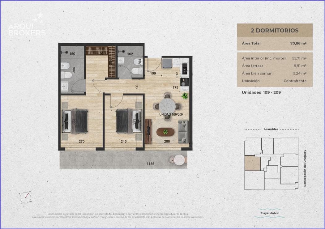 Two-bedroom apartment for sale in Malvín - 109