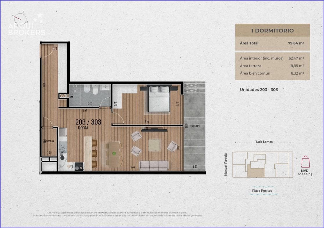 One-bedroom apartment for sale in Pocitos - 203