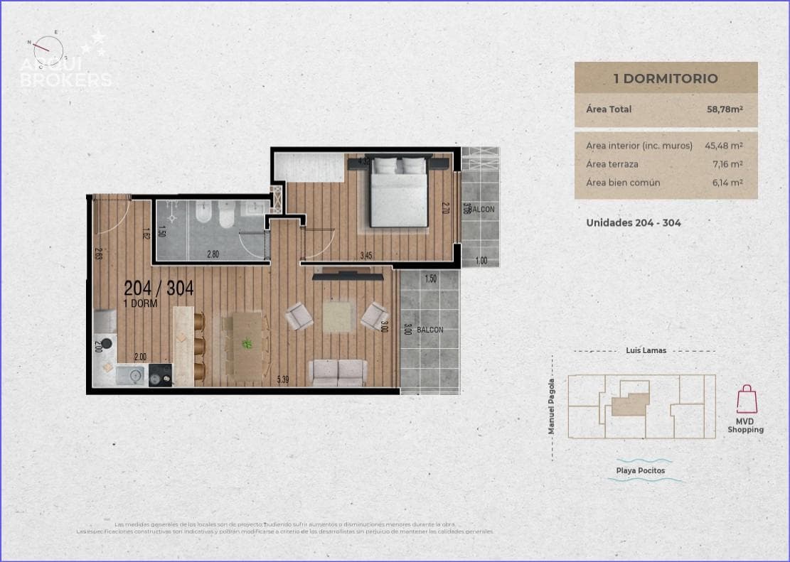 One-bedroom apartment for sale in Pocitos - 204