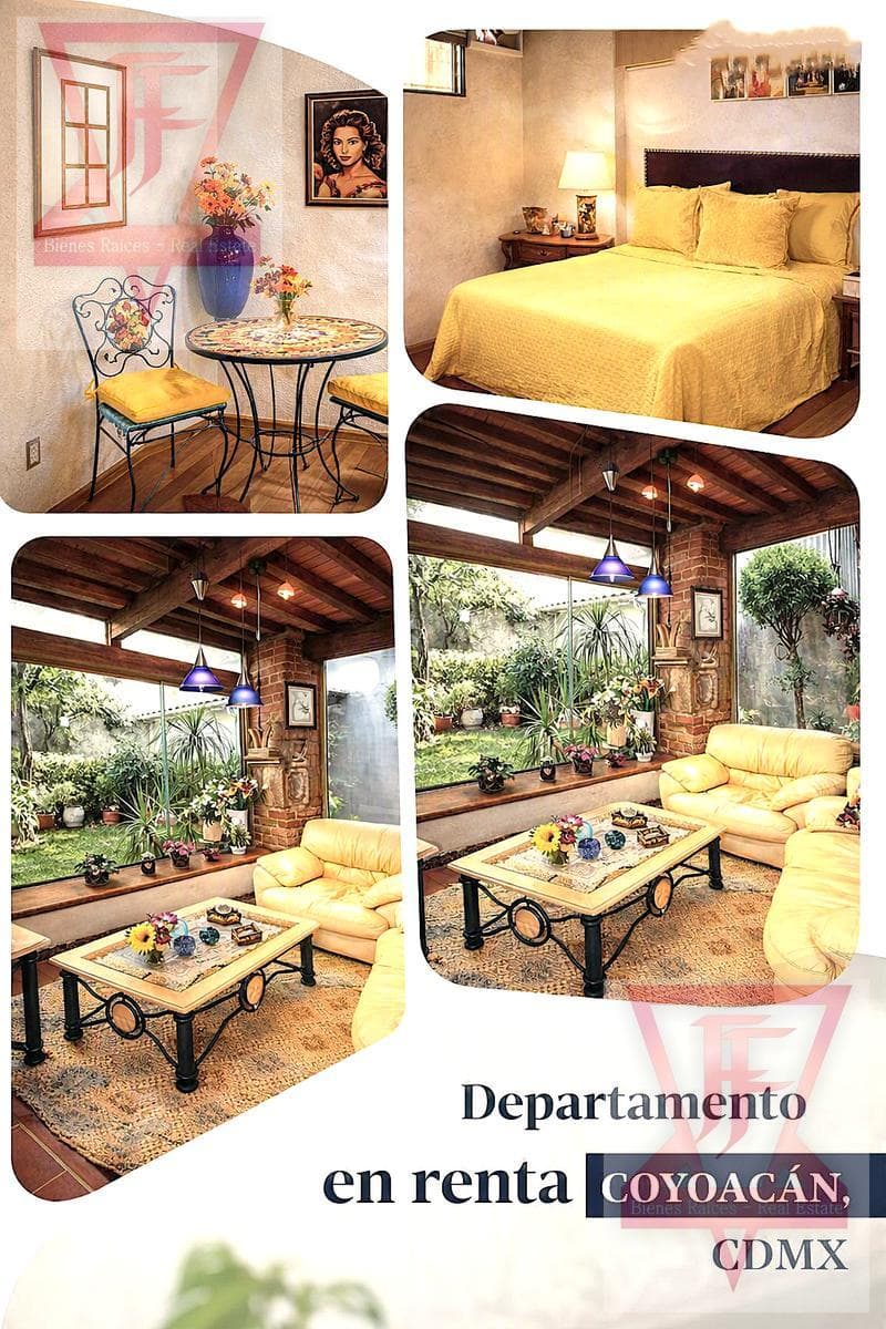 65 m2 Furnished Apartment for Rent—Experience Coyoacán with a Colonial Flair!