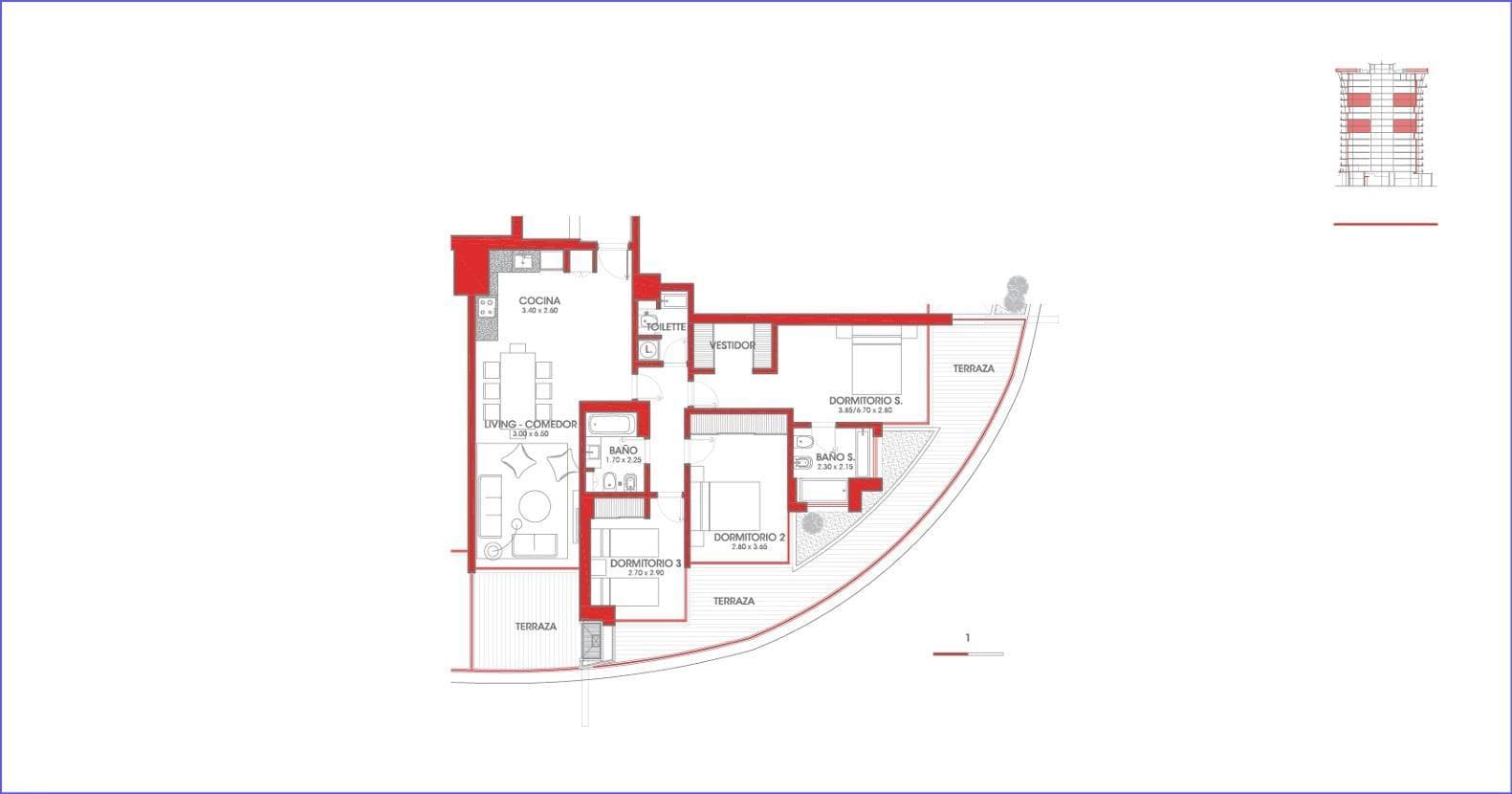 Three-Bedroom Apartment for Rent in Roosevelt Park - 1107