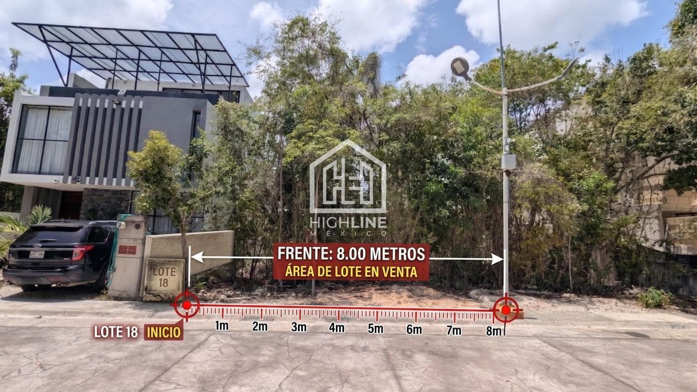 LAND FOR SALE IN PUERTO MORELOS, 160 M2, ACCESS TO AMENITIES, 15 MINUTES FROM THE AIRPORT