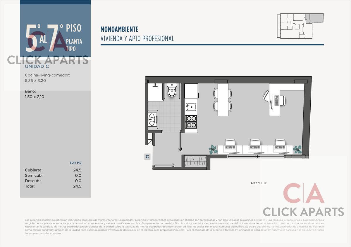 Studio Apartment for Sale - LAVALLEJA PARK - Villa Crespo