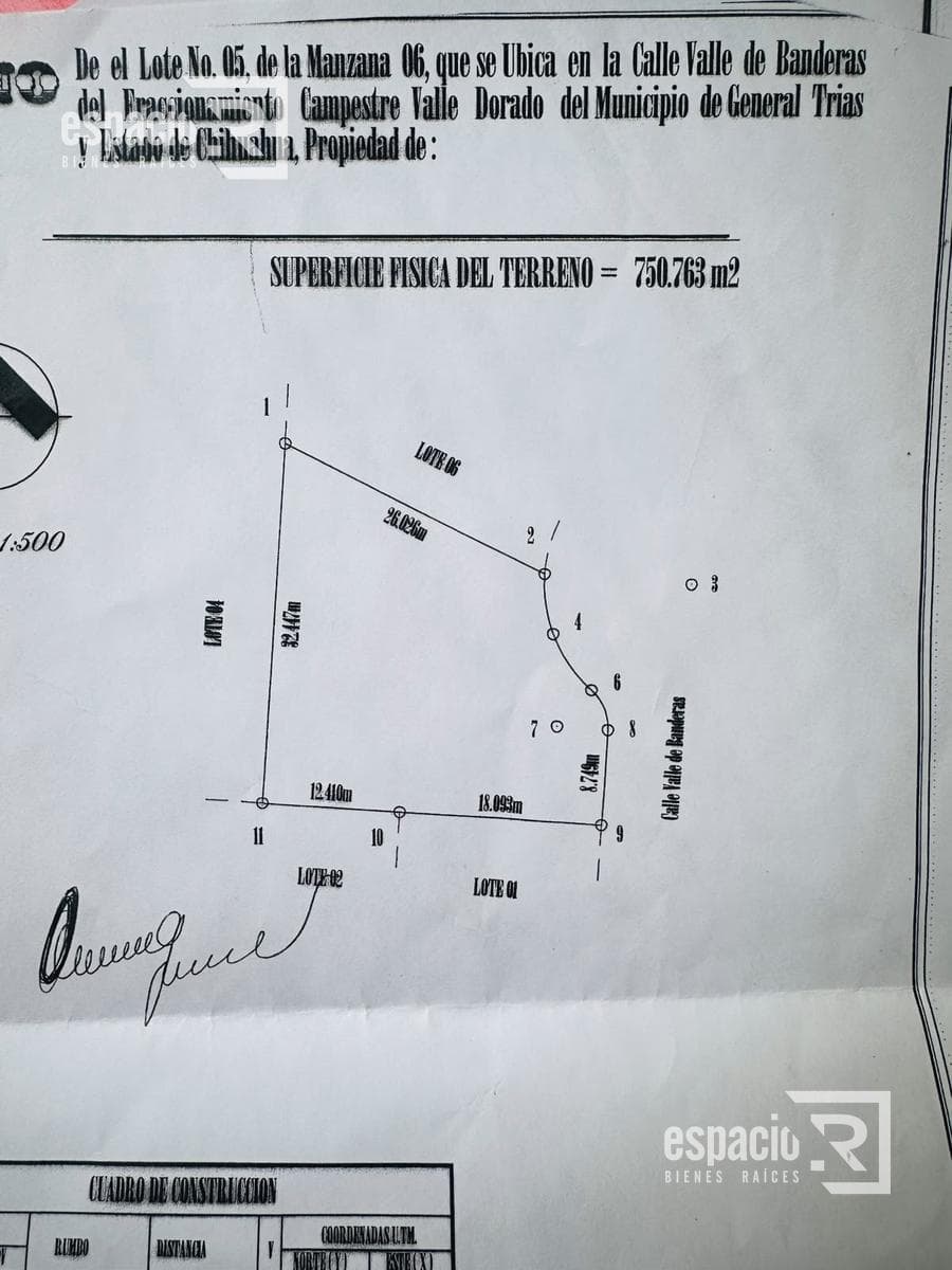 LAND FOR SALE IN CAMPESTRE VALLE DORADO, PHASE 1, SALIDA CUAUHTÉMOC