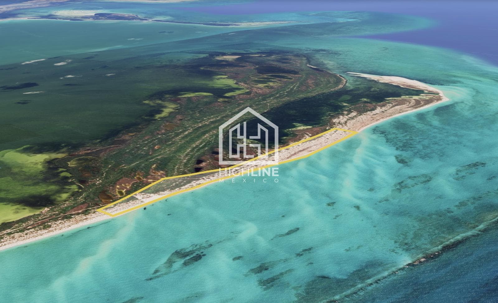 Oceanfront property on Isla Blanca in Cancún: 46 hectares facing a lagoon and a private beach
