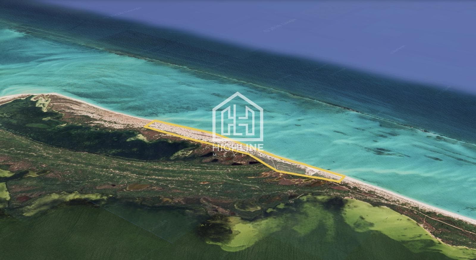 Oceanfront property on Isla Blanca in Cancún: 46 hectares facing a lagoon and a private beach