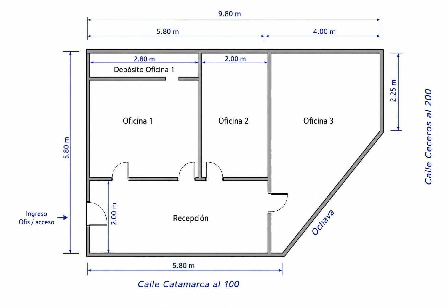 Office for Rent in the Microcentro District of Salta City