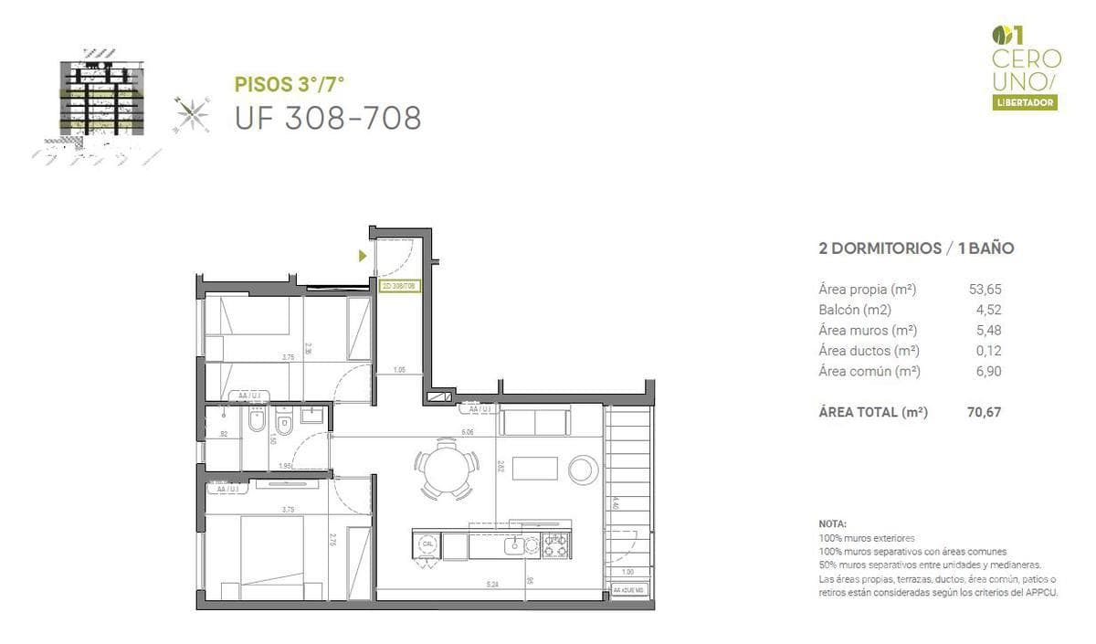 Two-Bedroom Apartment for Sale in Aguada - 708