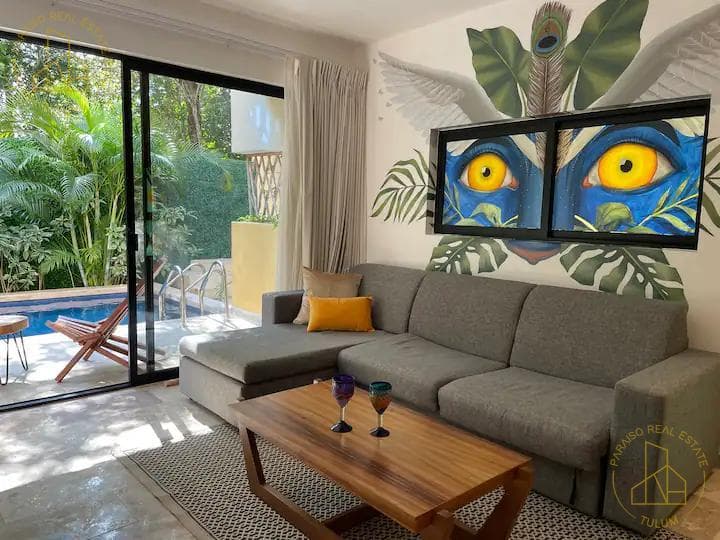 2-bedroom apartment at Brava Residence, with a swim-up pool, Aldea Zama