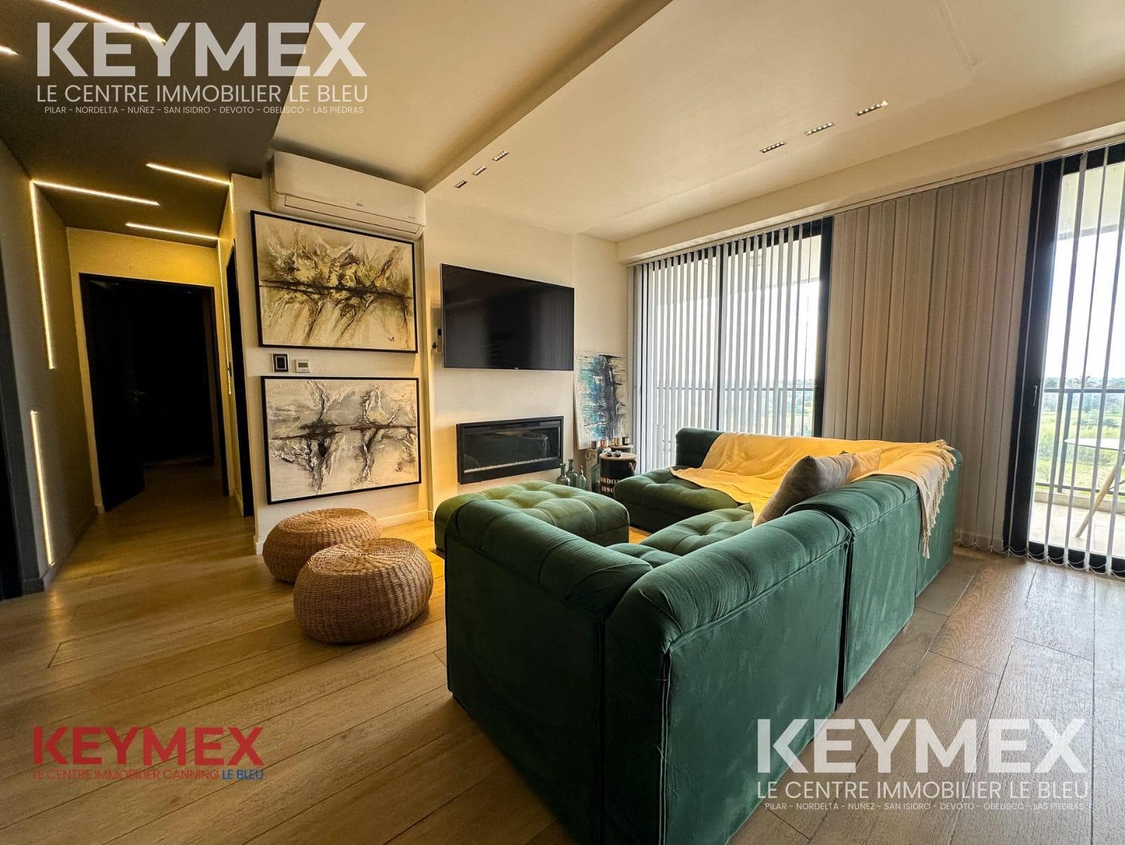 3-room apartment, 2 parking spaces, furnished, balcony with grill, view of the Canning Golf Course, Ezeiza.