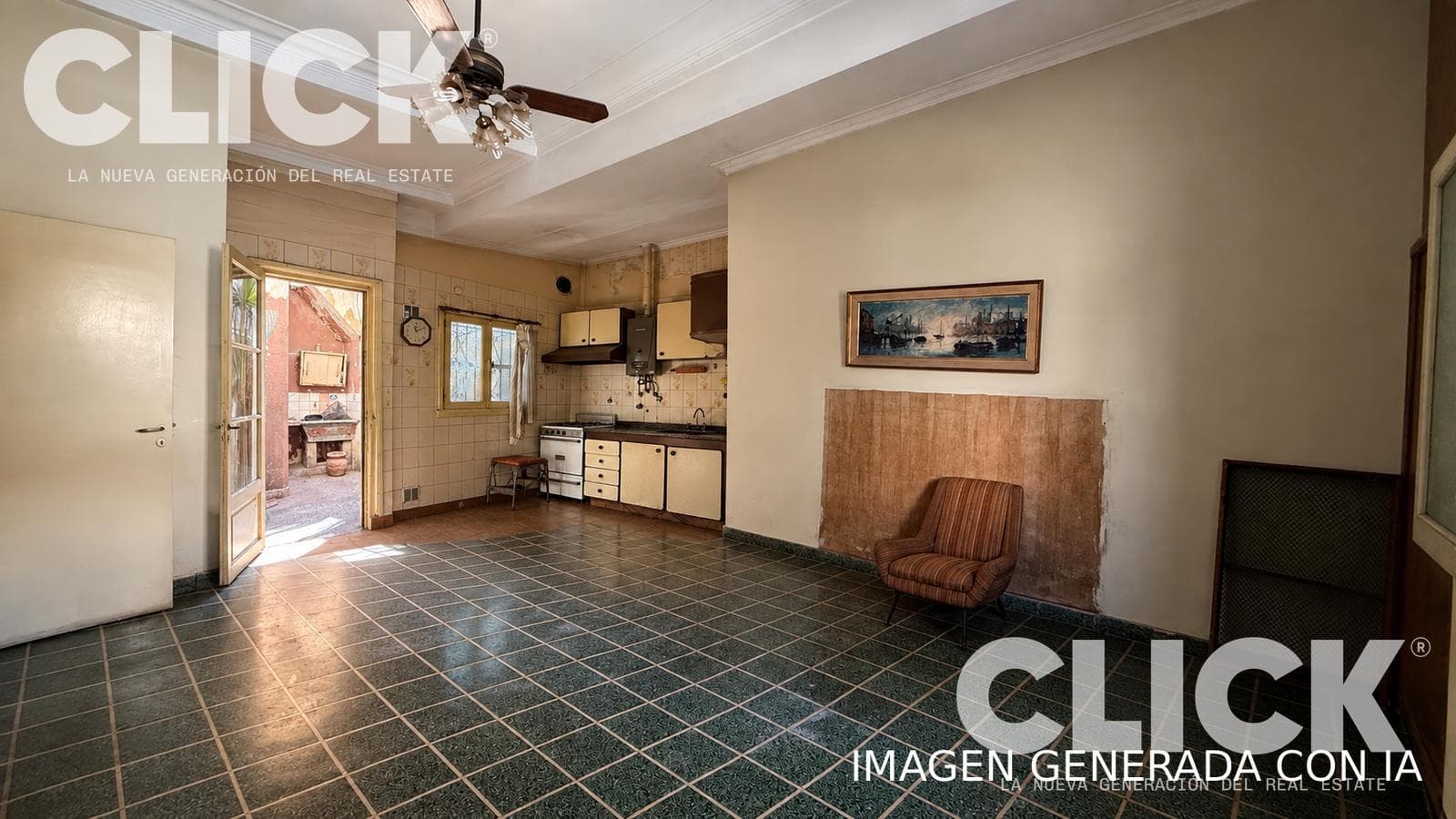 FOR SALE - 3-ROOM APARTMENT - COURTYARD AND TERRACE - IN NEED OF RENOVATION - VILLA URQUIZA