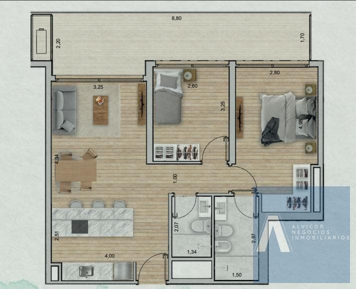 2-Bedroom Apartment with Garage for Sale, Playa Mansa, Punta del Este AP9570949 - 306