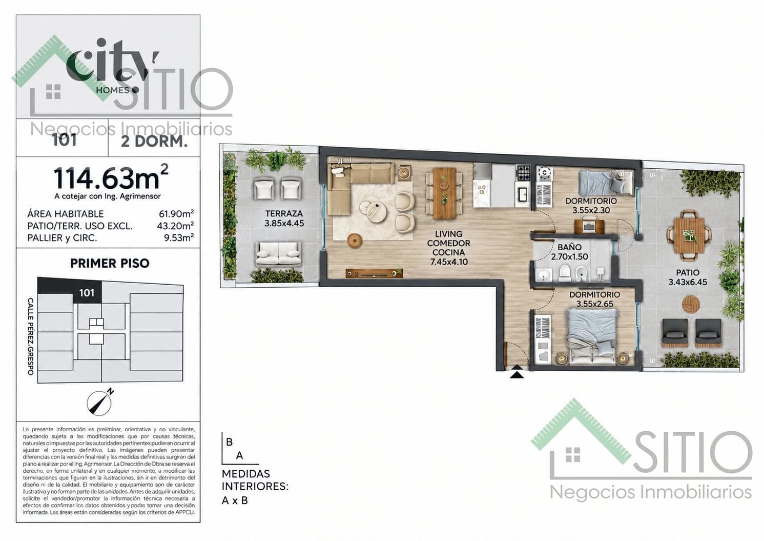 2-Bedroom Apartment for Sale with a Patio in Cordon