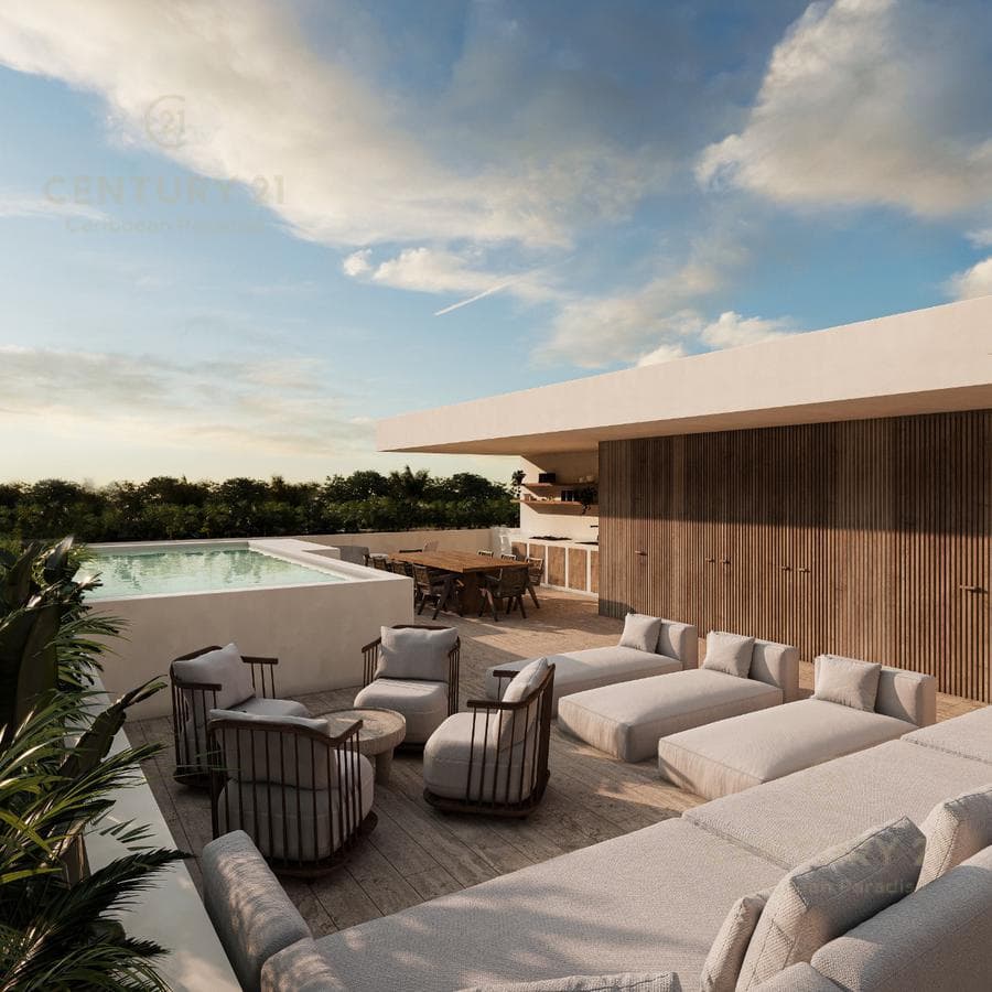 Lujoso Departamento en Venta 2 rec con vista al Mar en pueblo de Tulum P3929