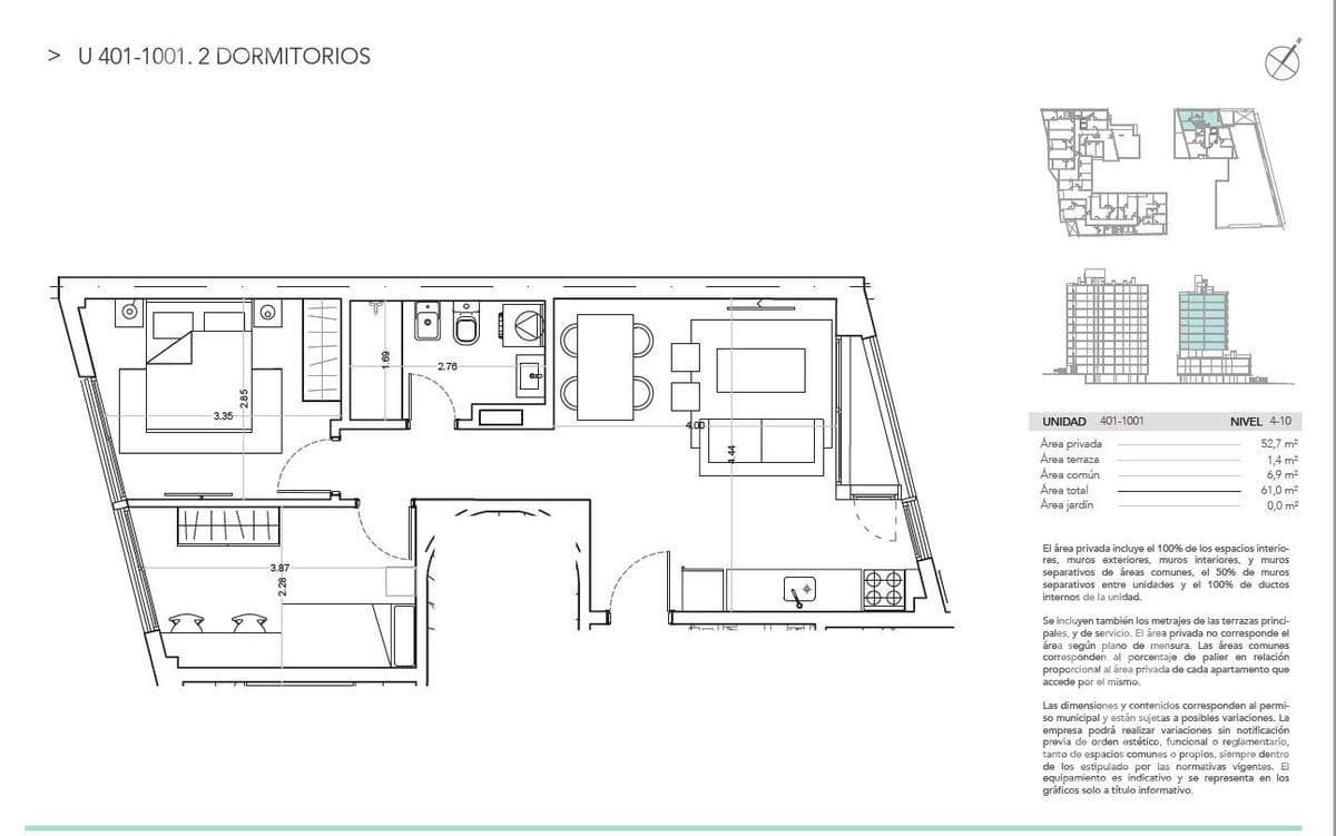 2-Bedroom Apartment for Rent in La Blanqueada - 401A