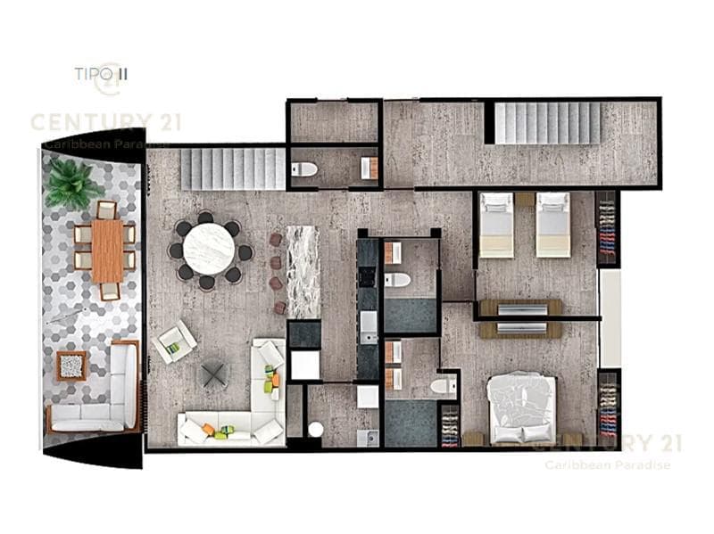 Penthouse 3 Recámaras en Venta en Aldea Zama | con Jacuzzi Privado | P4010
