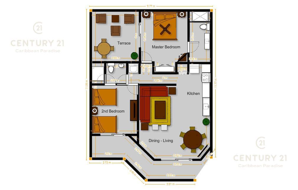 Increíble Condominio en Venta 2 Hab en 5ta Avenida Playa del Carmen P3891