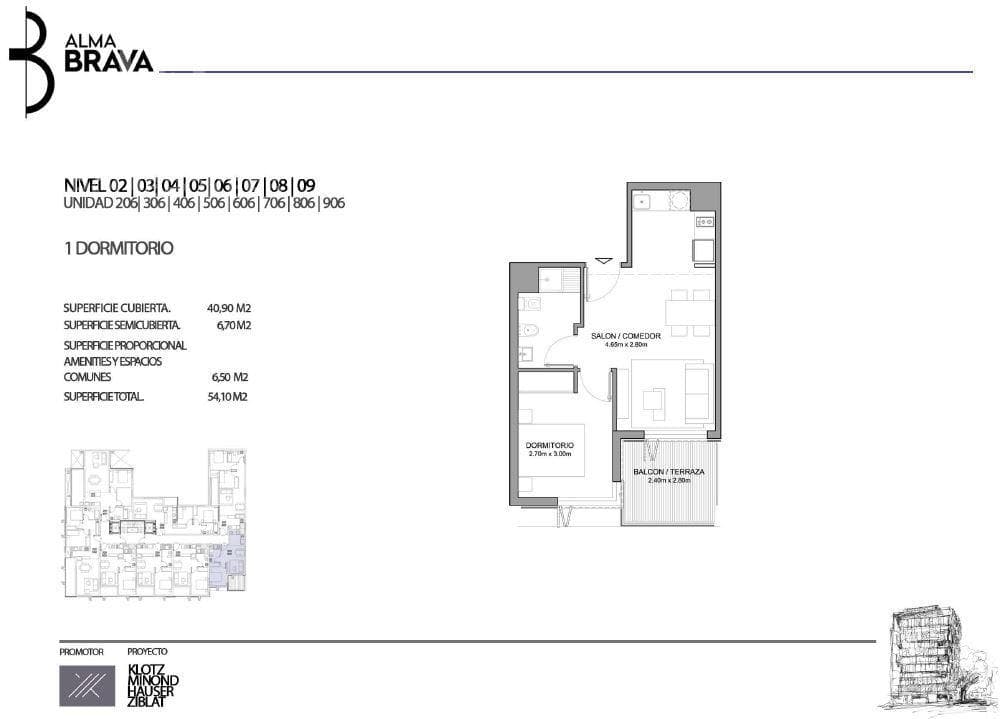 One-bedroom apartment for rent with optional garage in Downtown - 306