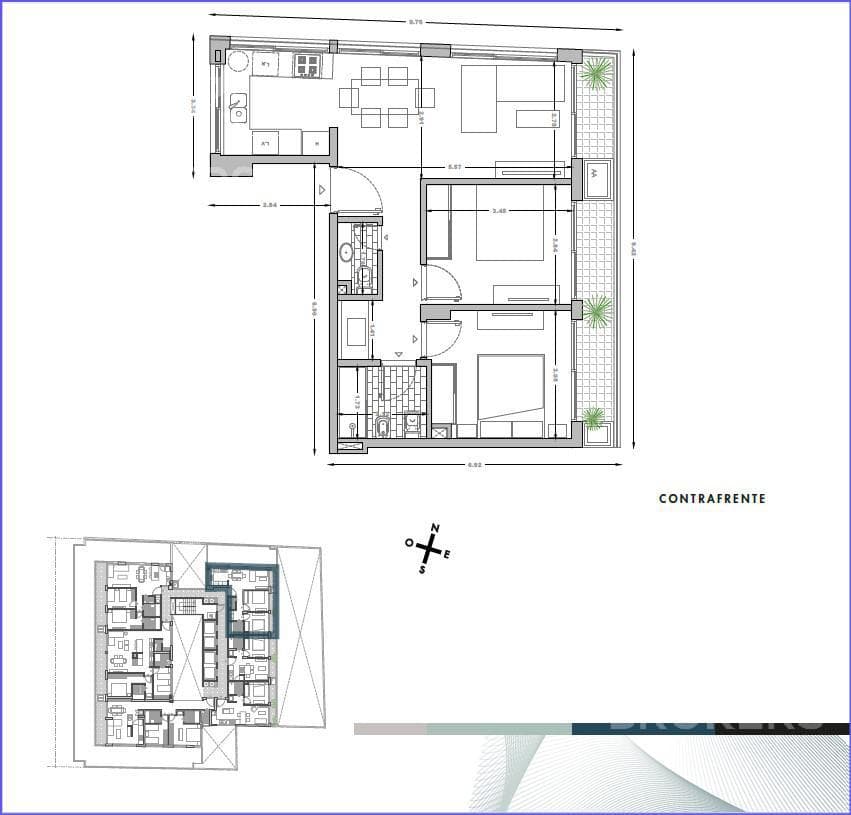 Two-bedroom apartment for sale in Pocitos - 706
