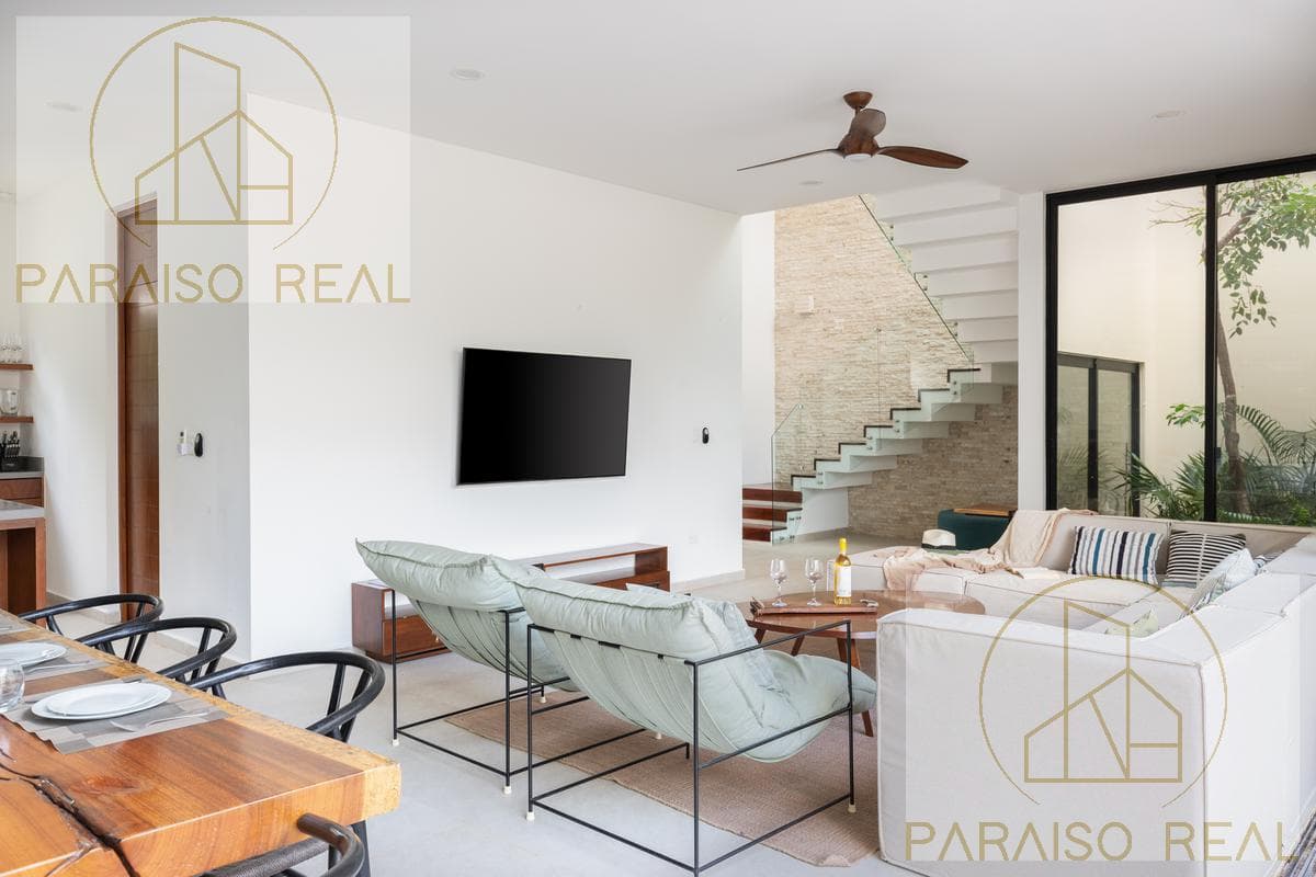 Luxury 4-bedroom villa in Aldea Zama Private with a pool and 24-hour security