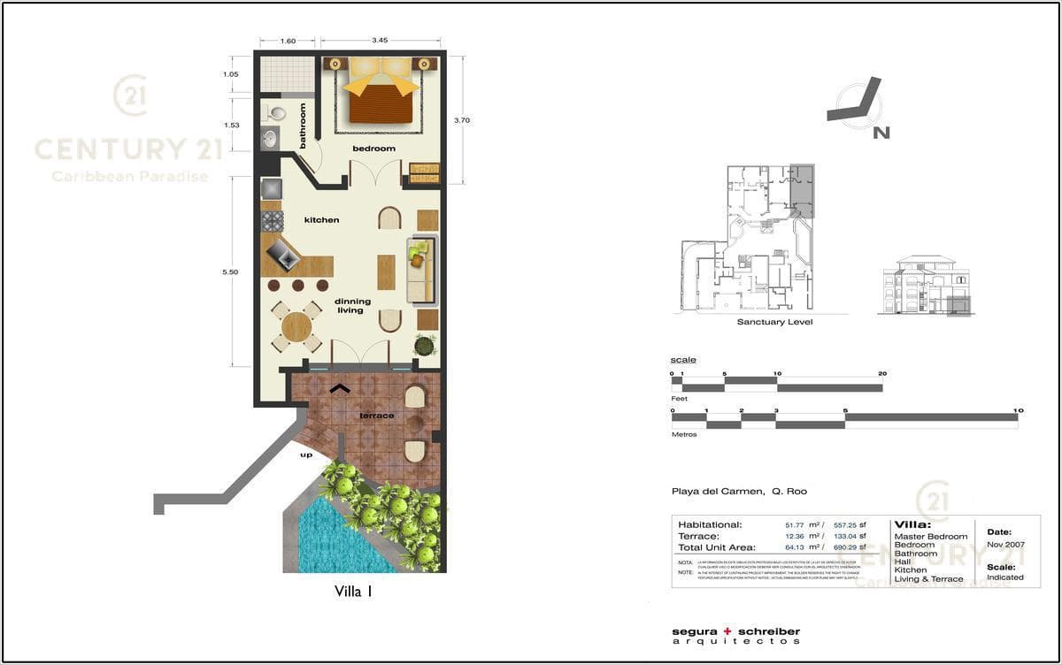 Hermoso Condominio en Venta de 1 Hab Amueblada en Playa del Carmen Centro P3890
