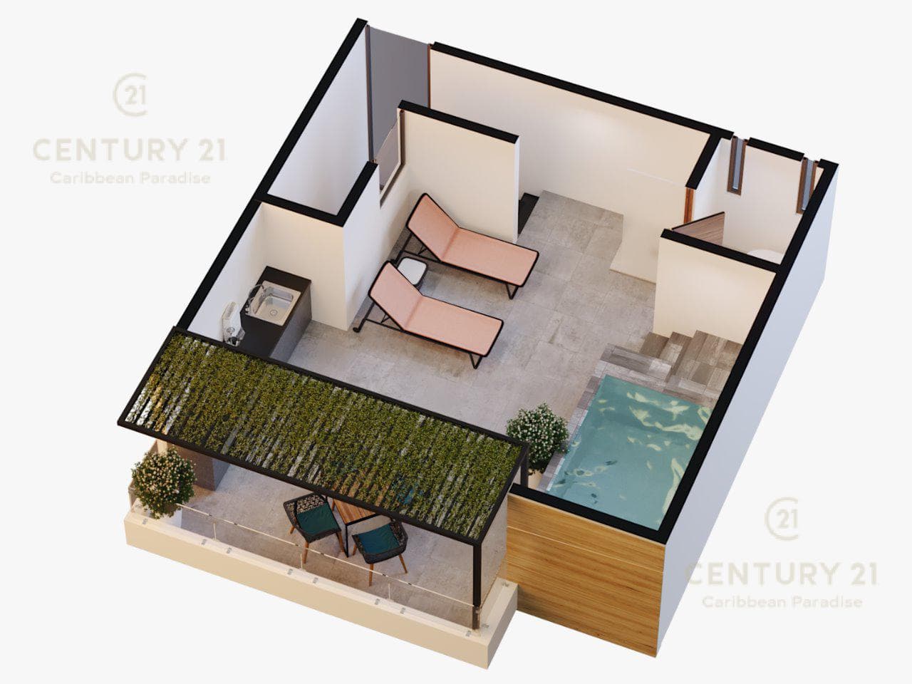 Bonito departamento en pequeño condominio en el corazón de Playa del Carmen P2983