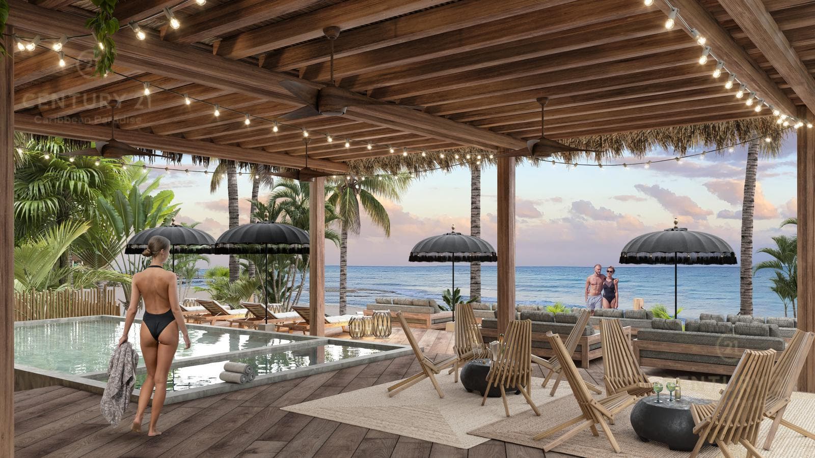 Beautiful 1-Bedroom Apartment in an Oceanfront Building for Sale in Bahía Tankah, Tulum P4043