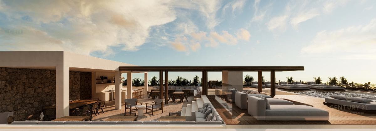 Lujoso Departamento en Venta 2 rec con vista al Mar en pueblo de Tulum P3929