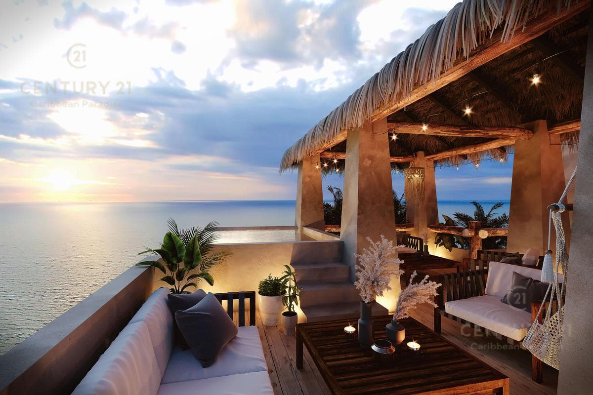 Departamento en increíble edificio con vista al mar en Cozumel P3424