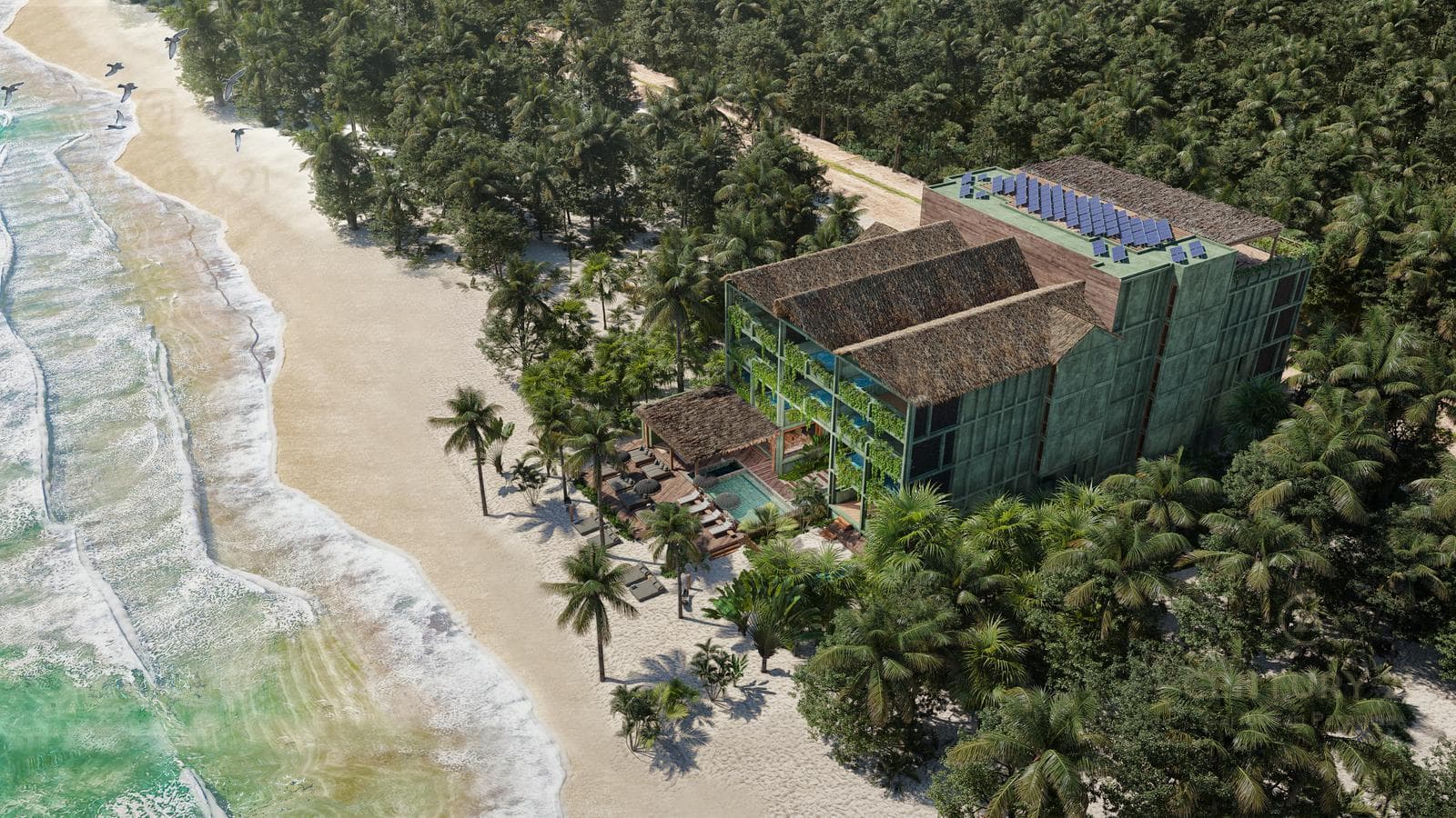 Beautiful 1-Bedroom Apartment in an Oceanfront Building for Sale in Bahía Tankah, Tulum P4043
