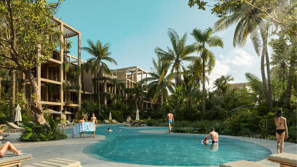 Increible departamento en condominio en el centro de la Riviera Maya P3229