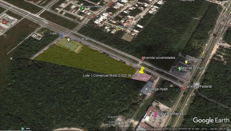 Lot zoned for commercial use in Los Arrecifes, Playa del Carmen, P2609