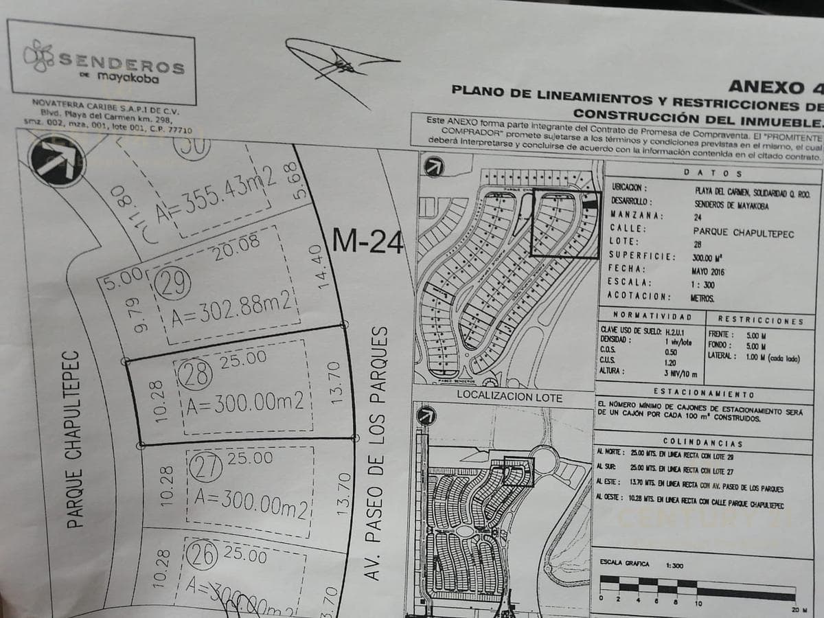 Lot for sale in the Senderos residential community, located within Ciudad Mayakoba C3179