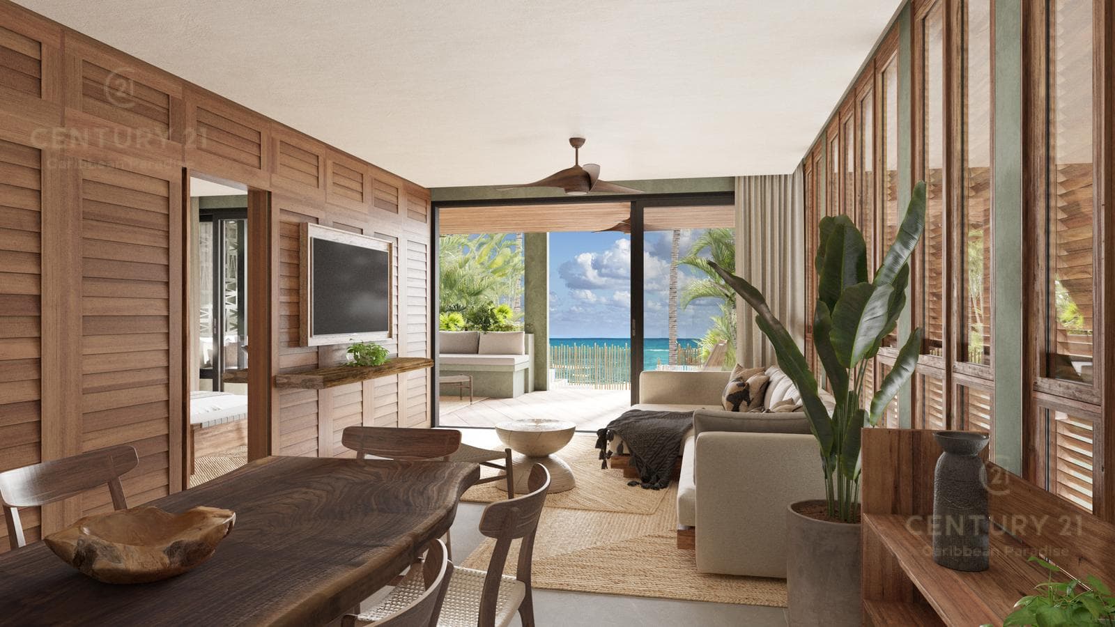 Beautiful 1-Bedroom Apartment in an Oceanfront Building for Sale in Bahía Tankah, Tulum P4043