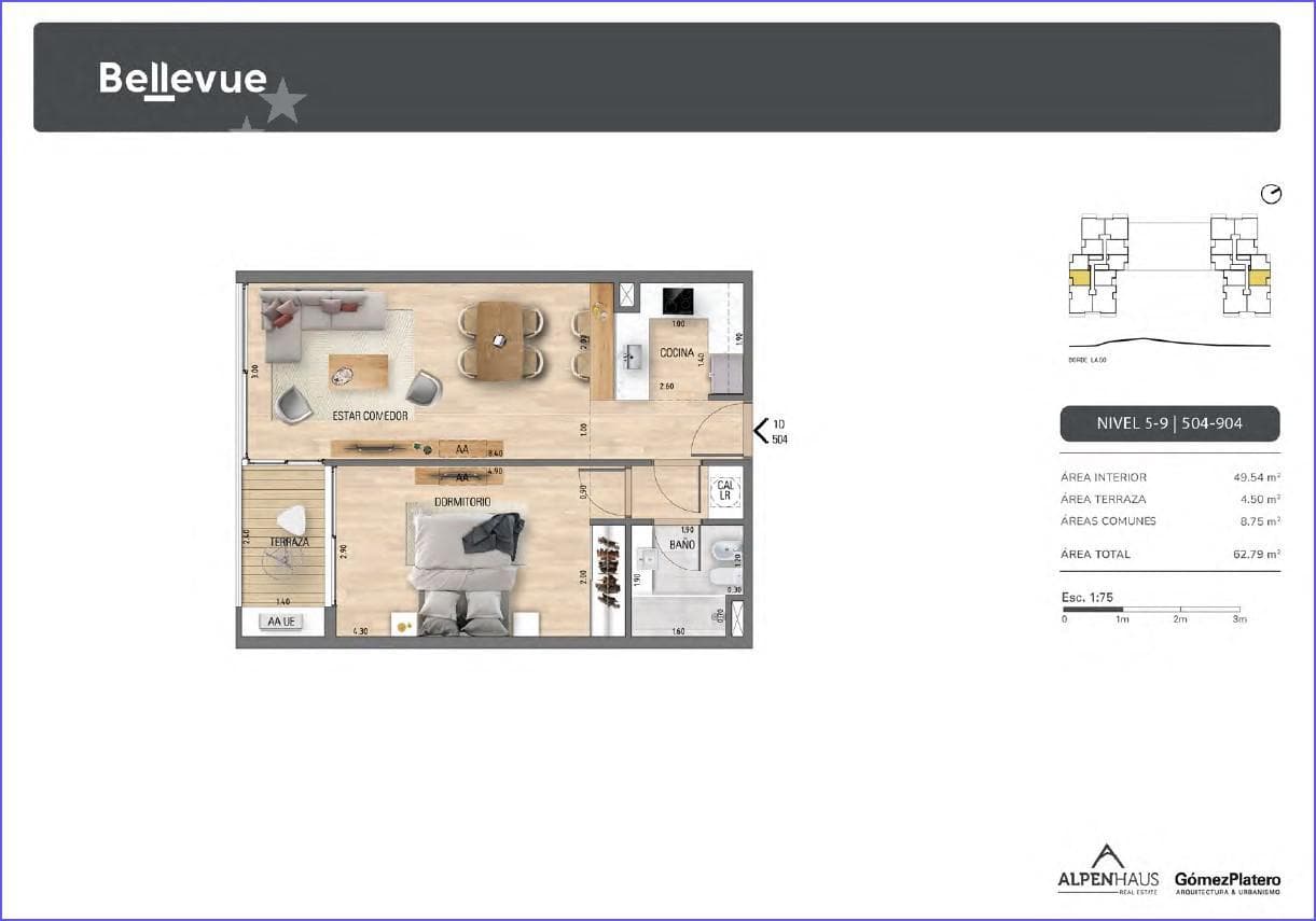 One-bedroom apartment for sale in Ciudad de la Costa - 604B
