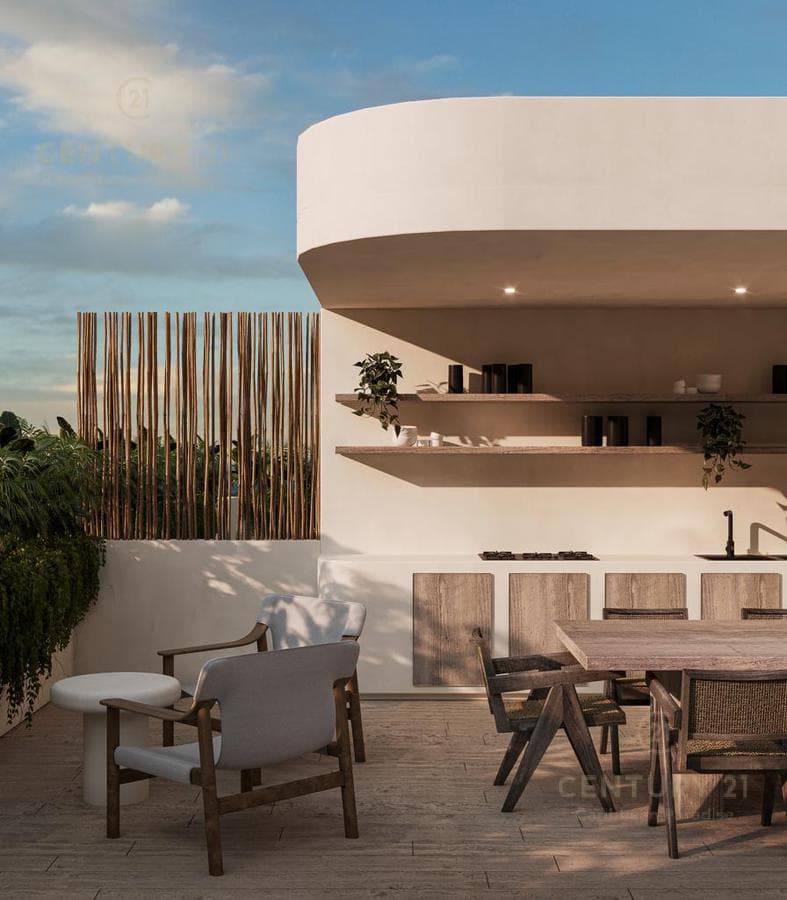 Lujoso Departamento en Venta 2 rec con vista al Mar en pueblo de Tulum P3929