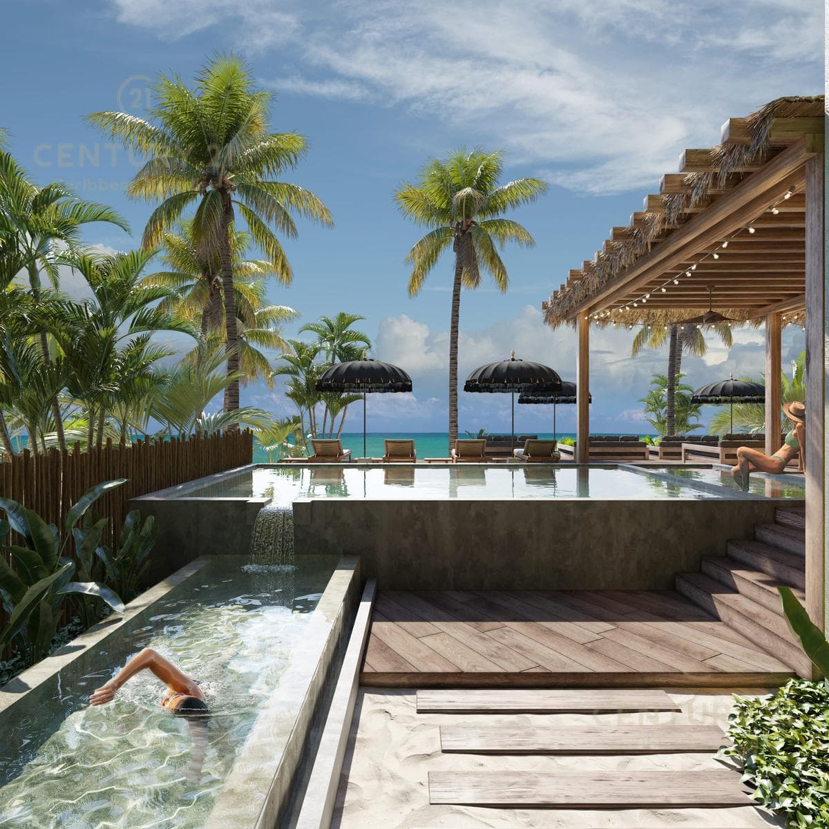 Beautiful 1-Bedroom Apartment in an Oceanfront Building for Sale in Bahía Tankah, Tulum P4043