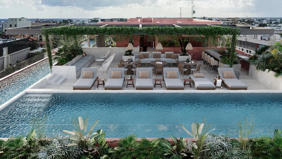 Bonitos Estudios en Venta en tranquilo Condominio de Playa del Carmen P3952