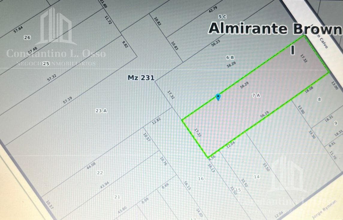 Land for sale - 974 m² - 17.32 x 56.29