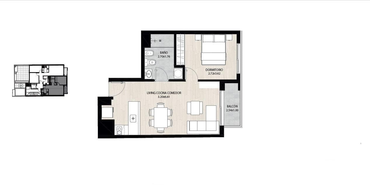 One-bedroom apartment for sale in Barrio Sur - 201