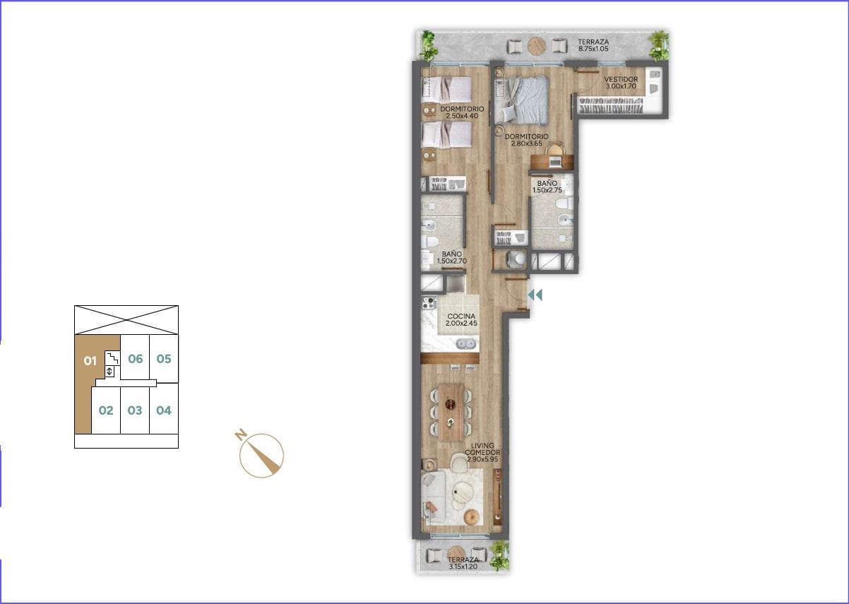 Two-bedroom apartment for sale in Punta Carretas - 201
