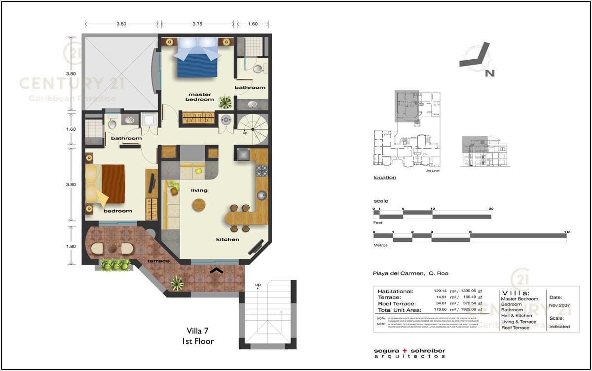 Lujoso Condominio en Venta 3 Hab en 5ta Avenida Playa del Carmen P3892