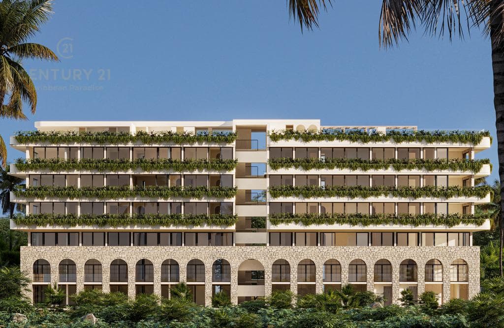 Lujoso Departamento en Venta 2 rec con vista al Mar en pueblo de Tulum P3929